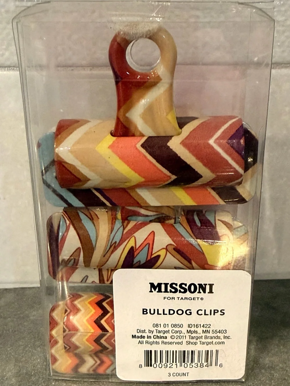 Missoni for Target Brown & Multi Bulldog Clips - 3 Count